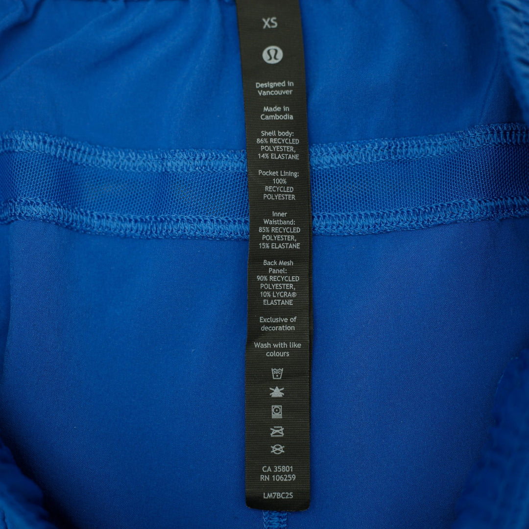 Mens Lululemon Pace Breaker Athletic Workout Shorts Cobalt Cerulean Blue Size XS
