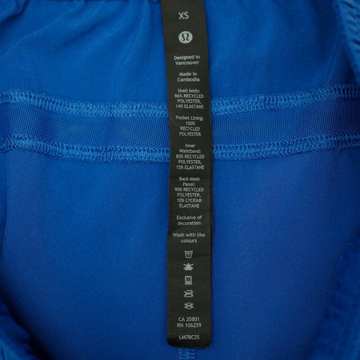 Mens Lululemon Pace Breaker Athletic Workout Shorts Cobalt Cerulean Blue Size XS