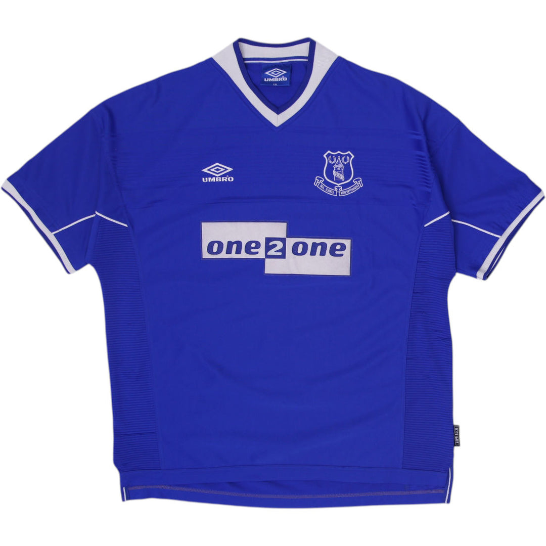 Vintage Mens Umbro Everton Jersey Blue Soccer Team Embroidered Size XXL
