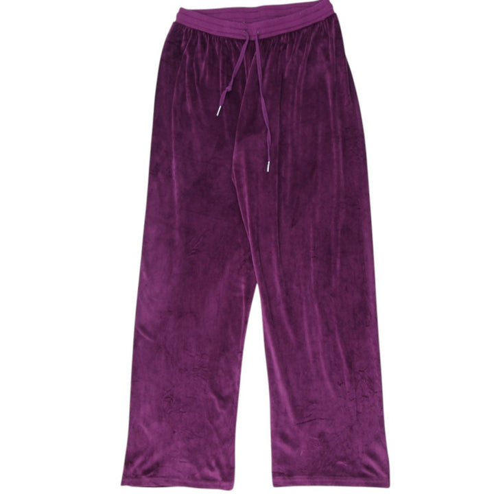 Y2K Ladies Juicy Couture Velour Pants Purple Rhinestone Logo L