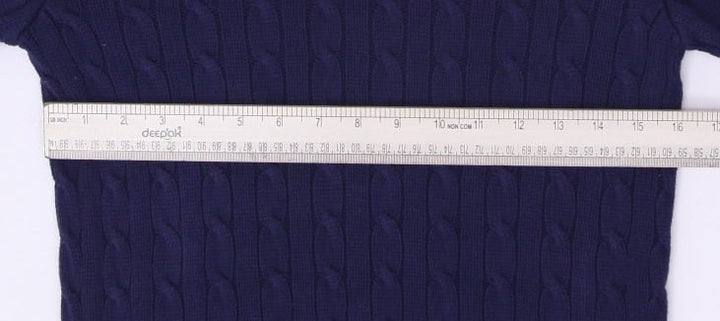 Vintage Ladies Ralph Lauren Navy Cable Knit Pullover Sweater M