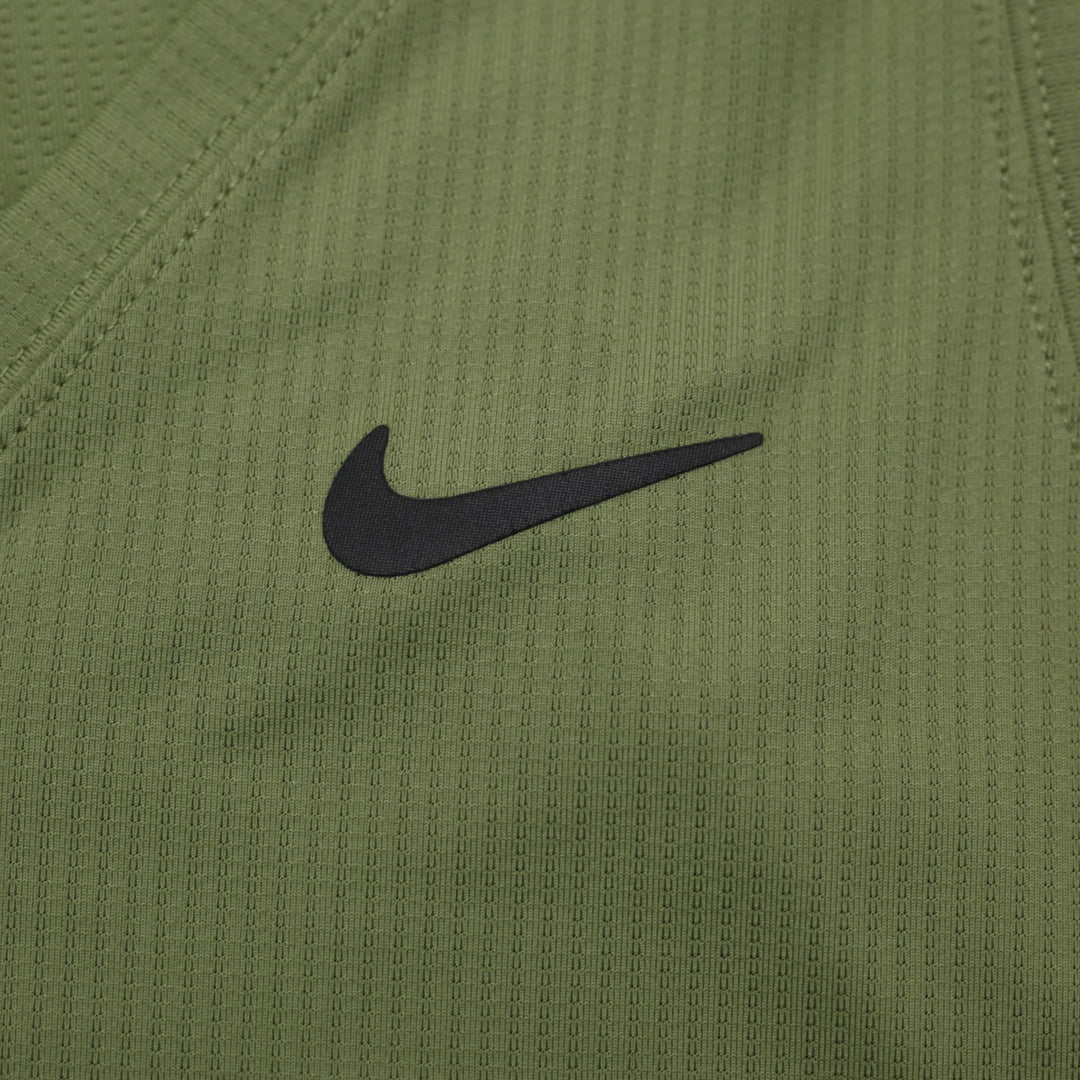 Ladies Nike Dri-FIT Tank Top Olive Green Slim Fit Sportswear