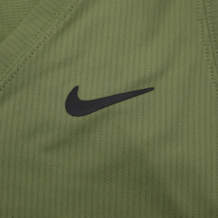 Ladies Nike Dri-FIT Tank Top Olive Green Slim Fit Sportswear
