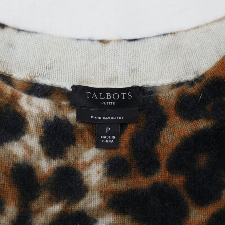 Ladies Talbots Sweater Animal Print Cashmere Knitwear Size XS | Migration_Knitwear & Sweaters - Back View | Fashion Rerun