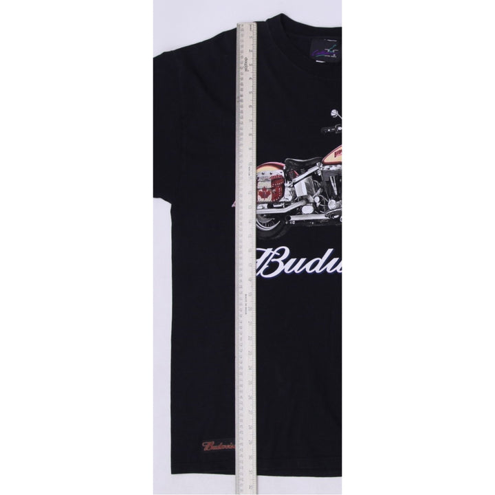Vintage Mens Budweiser Motorcycle T-Shirt Black Graphic Print | Migration_T-Shirts - View 7 | Fashion Rerun