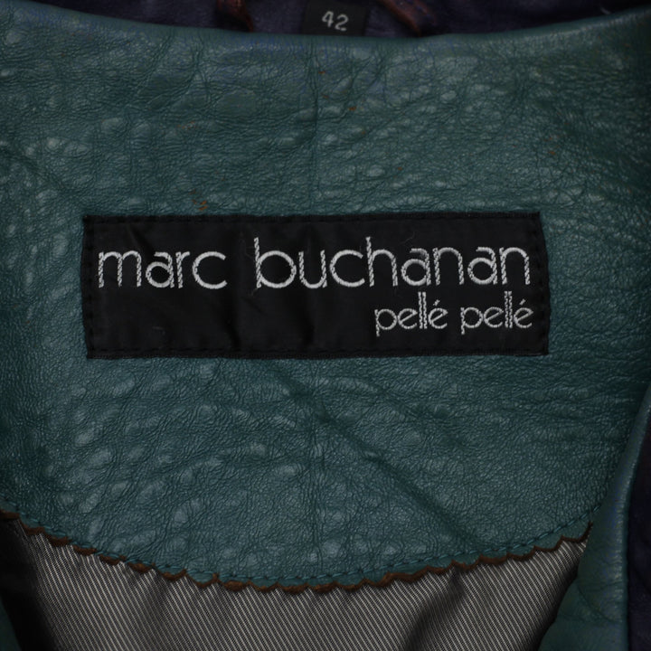 Vintage 90s Marc Buchanan Pelle Pelle Green Leather Jacket Size 42 | Migration_Jackets - Back View | Fashion Rerun