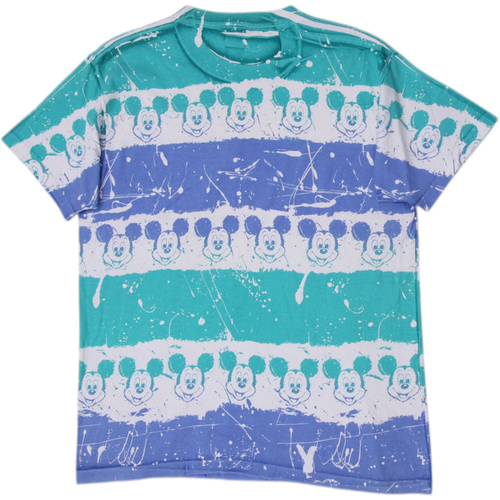 Vintage 90s Disney Mickey Mouse All Over Print Single Stitch Made In USA T-Shirt