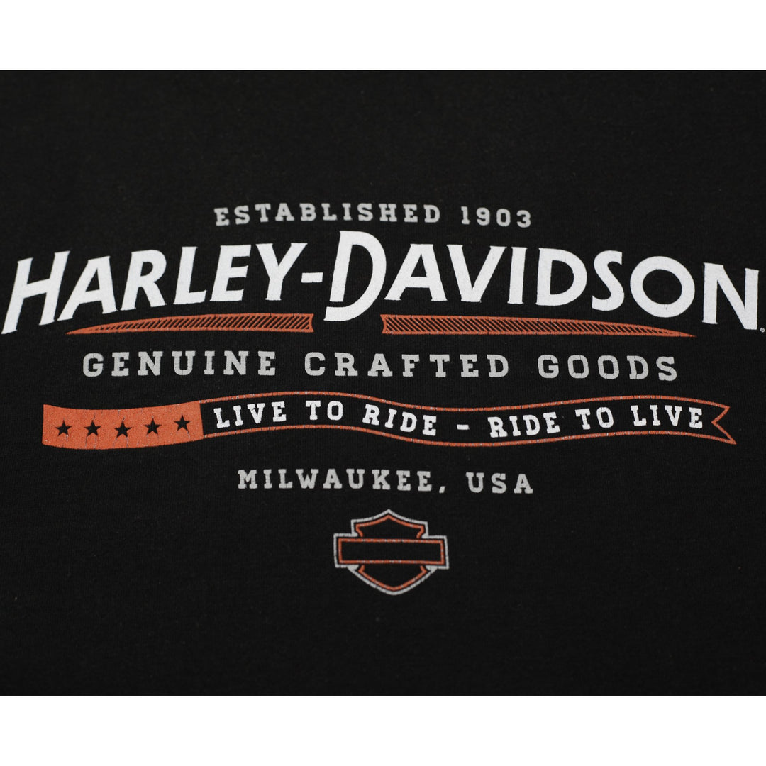Mens Harley Davidson Sweatshirt Black Graphic Chester Springs