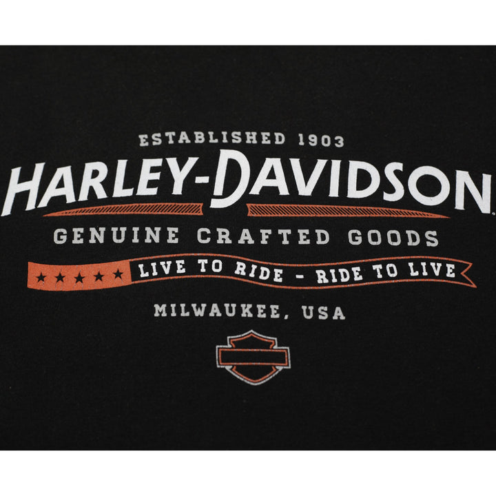 Mens Harley Davidson Sweatshirt Black Graphic Chester Springs