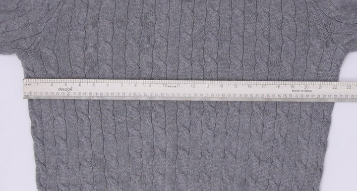 Mens Polo Ralph Lauren Gray Quarter Zip Cable Knit Sweater Size XL