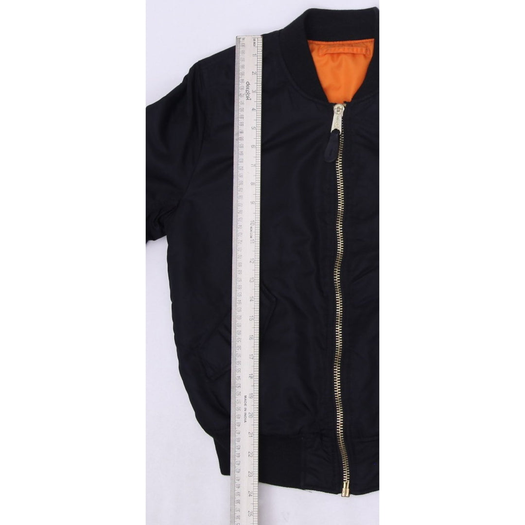 Vintage Mens Alpha Industries MA-1 Bomber Jacket Black Orange Reversible S | Migration_Jackets - View 10 | Fashion Rerun