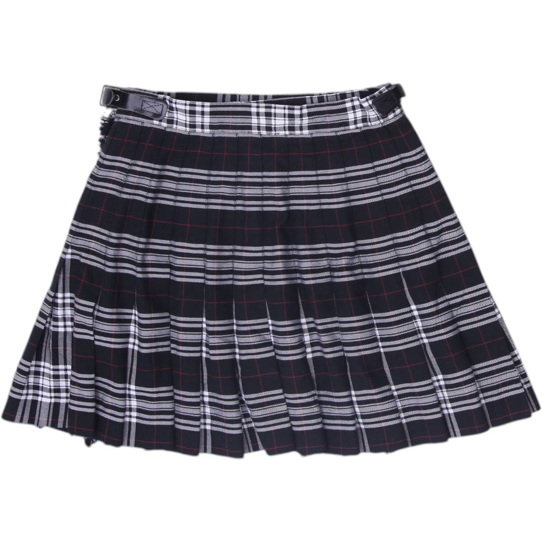 Y2K Ladies McCarthy Plaid Skirt Black Pleated Design