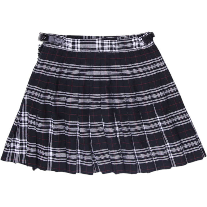Y2K Ladies McCarthy Plaid Skirt Black Pleated Design