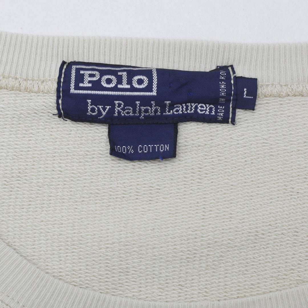 Vintage Polo By Ralph Lauren Sweatshirt Beige Graphic Beach Print L | Migration_Sweatshirt RL Collection - Ba | Fashion Rerun