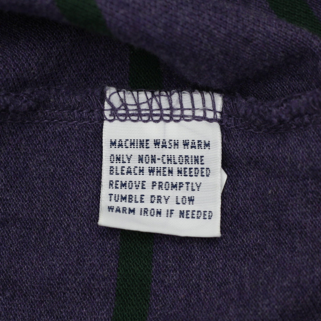 Vintage Mens Polo Ralph Lauren Striped Purple Polo T-Shirt Cotton Size XL