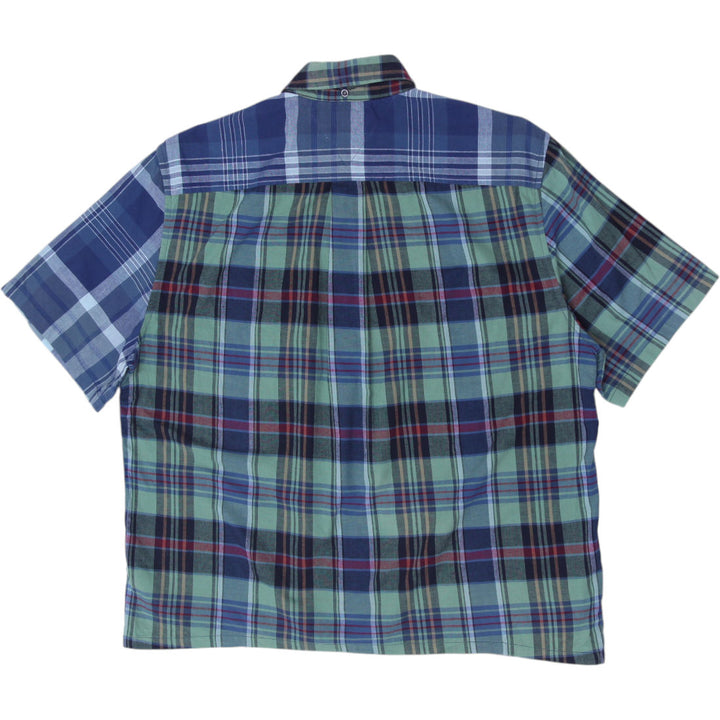 Mens Tommy Hilfiger Mixed Plaid Colorblock Short Sleeve Shirt Classic Fit Size M