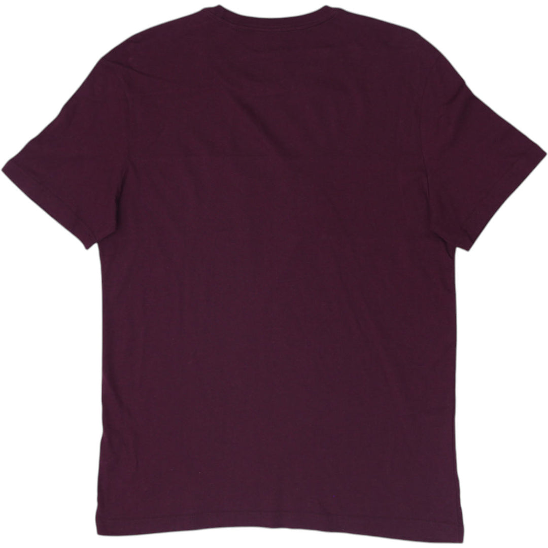 Mens Guess Los Angeles Men's Tonal Logo T-Shirt Burgundy Maroon