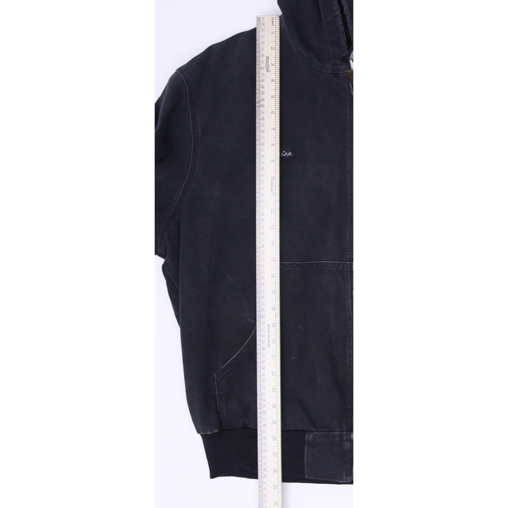 Mens Carhartt J131-BLK Black Hooded Workwear Jacket Size XL