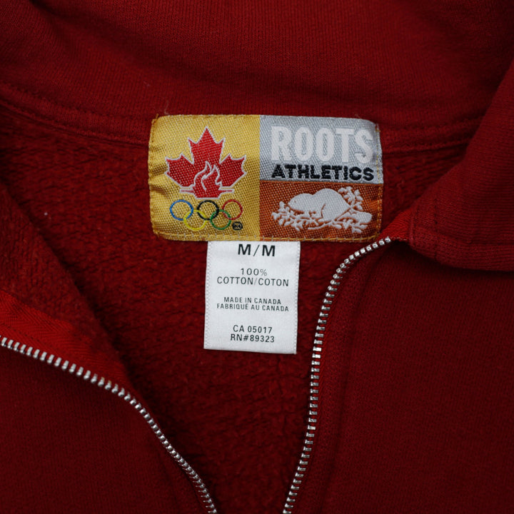 Vintage Roots Athletics Canada Olympics Quarter Zip Red Sweatshirt M