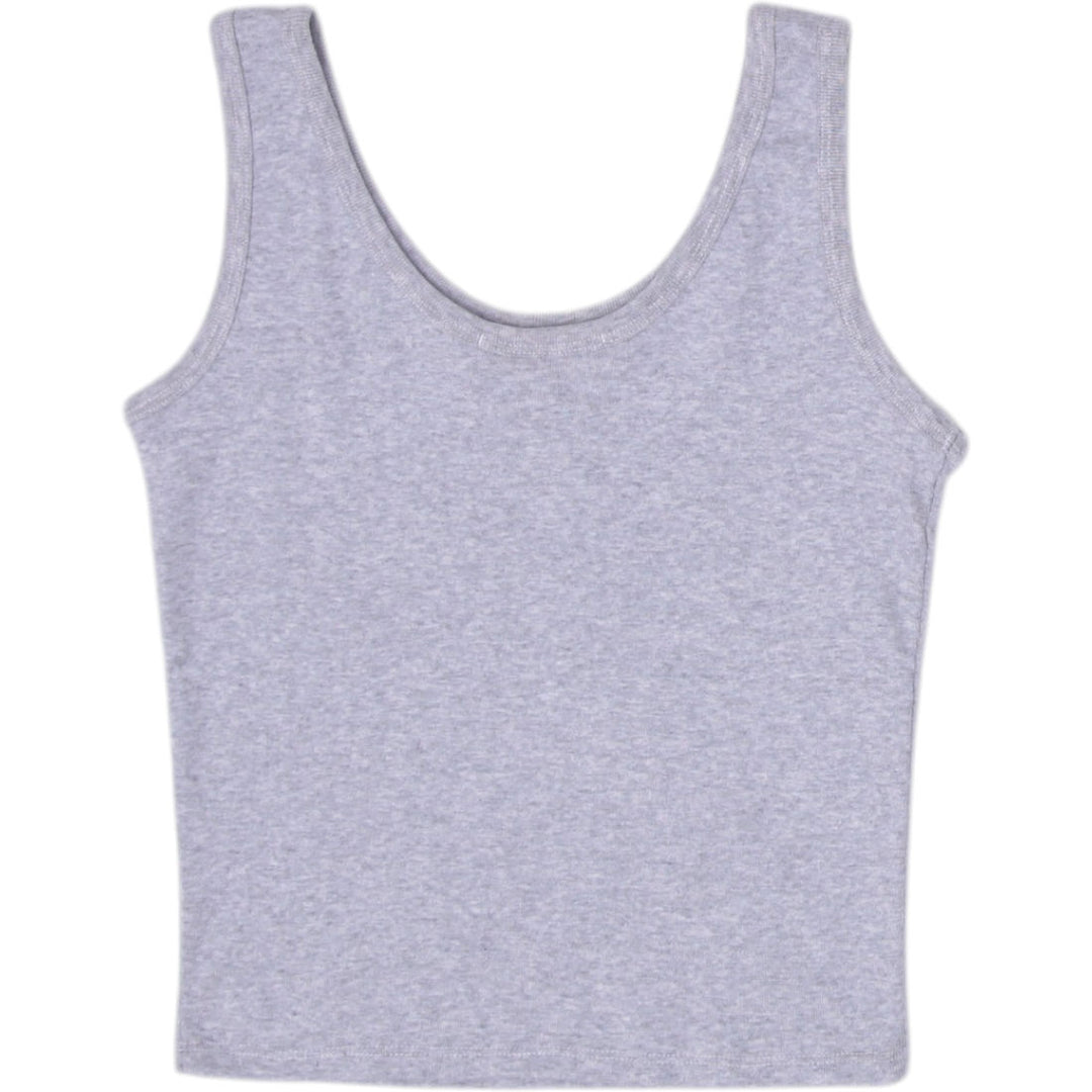 Y2K Ladies Obsessive Love Tank Top Gray Graphic Sleeveless Size L