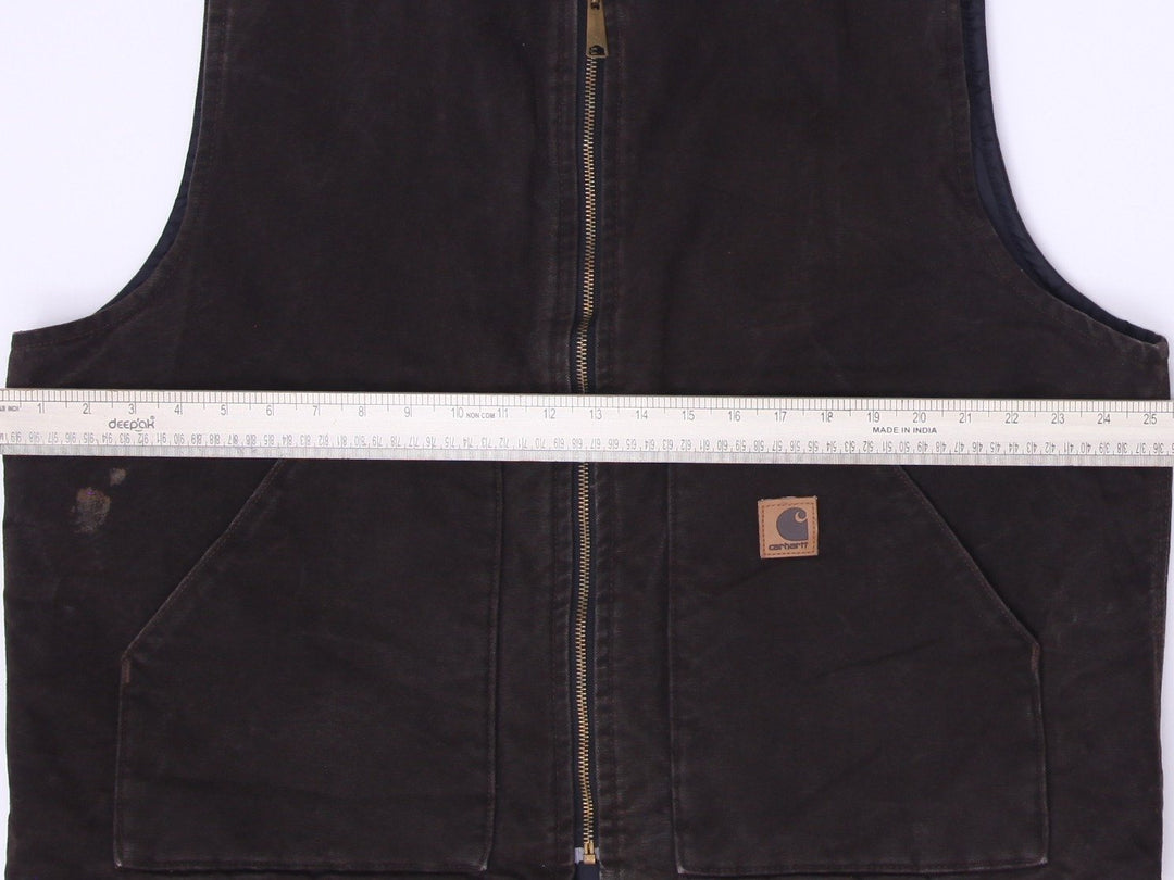 Vintage Carhartt V02 DKB Sandstone Arctic Quilt-Lined Vest Size XL