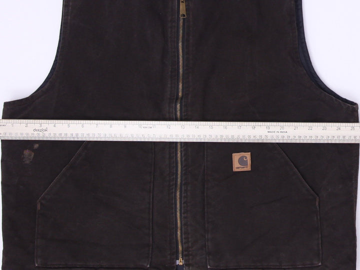 Vintage Carhartt V02 DKB Sandstone Arctic Quilt-Lined Vest Size XL