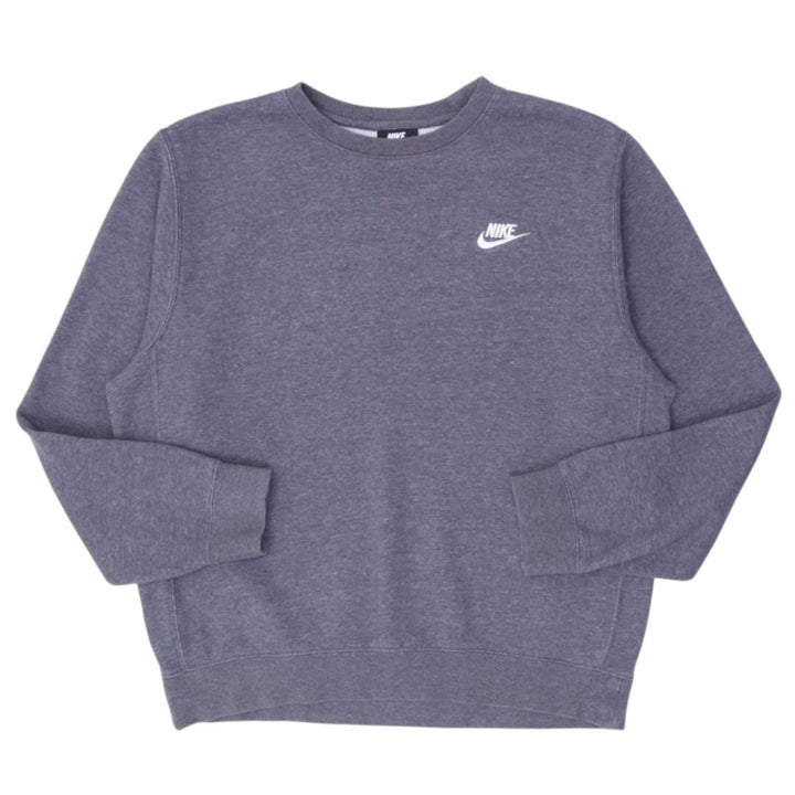 Mens Embroidered Nike Logo Gray Sweatshirt
