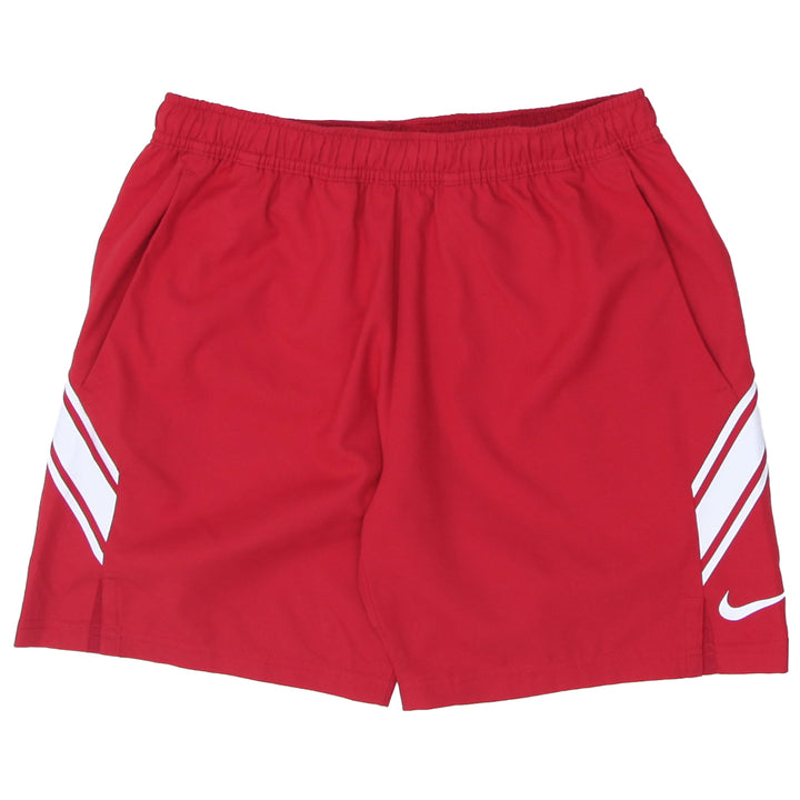 Mens Nike Dri-Fit White Stripe Red Shorts