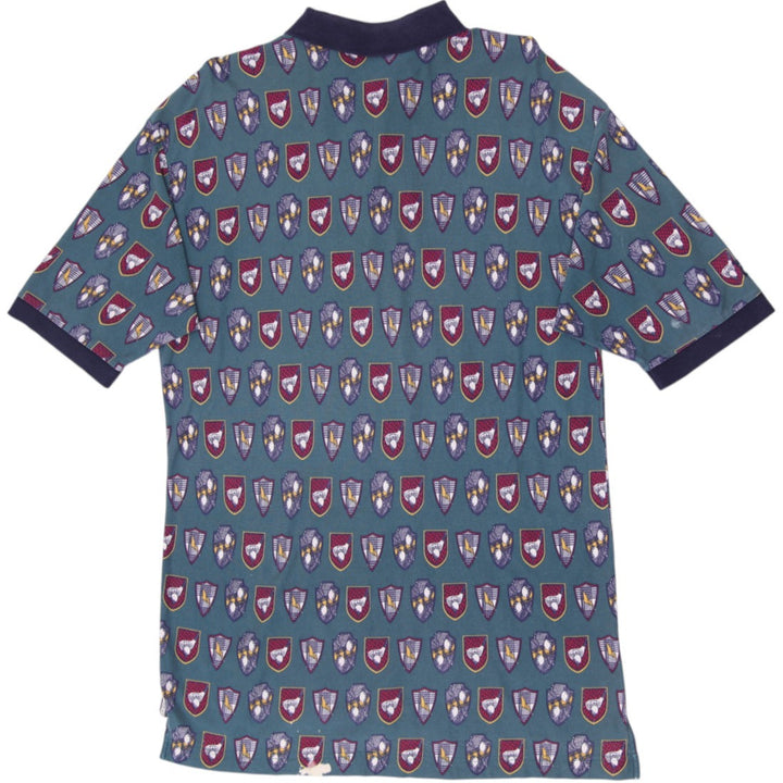 Vintage 90s Fila Golf All-Over Print Crest Polo T-Shirt Size XXL