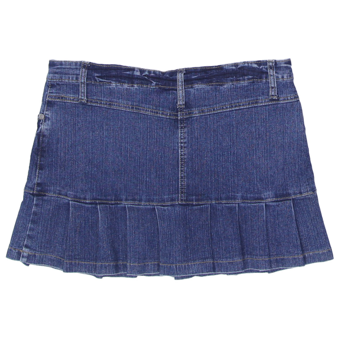 Y2K Ladies X-Mail Pleated Denim Skirt