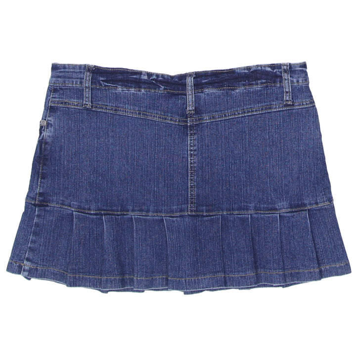 Y2K Ladies X-Mail Pleated Denim Skirt
