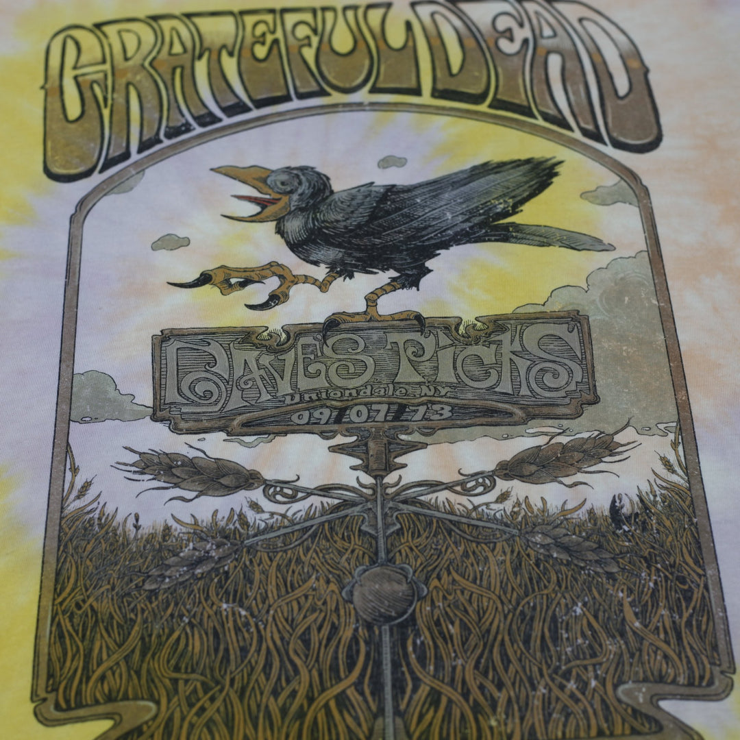 Mens Grateful Dead Tie Dye Graphic 1973 Concert Style T-Shirt Size L