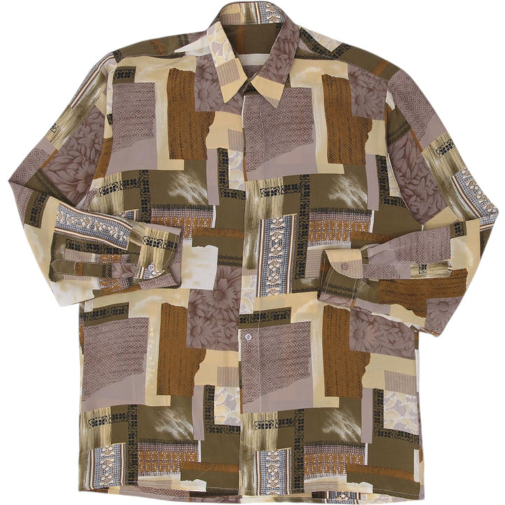 Abstract Print Long Sleeve Shirt Size XL