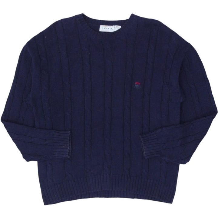 Vintage IZOD Sweater Navy Cable Knit 100% Cotton Pullover | Migration_Sweaters | Fashion Rerun