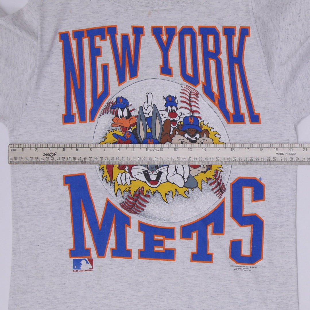 Vintage 1991 New York Mets Looney Tunes Graphic T-Shirt Large Changes Tag