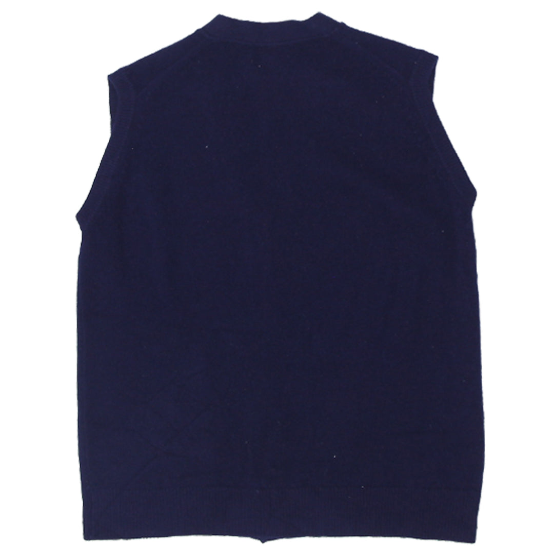 Vintage John Laing 100% Cashmere Sweater Vest-Argyle Pattern Navy Made In Scotland Ladies Size "42 - Fashion Rerun Vintage Migration_Sweaters