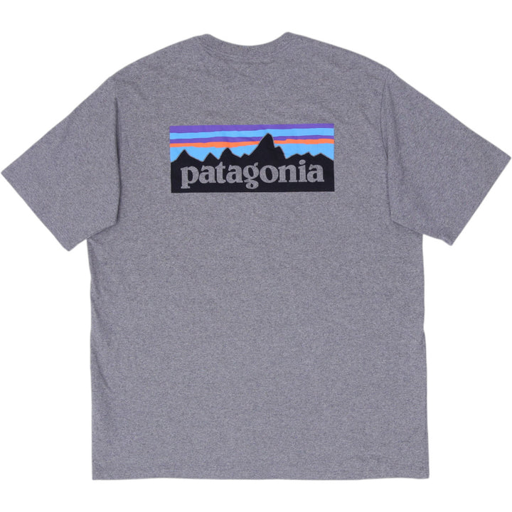Mens Patagonia P-6 Logo Responsibili-Tee Gravel Heather Grey T-Shirt Size L