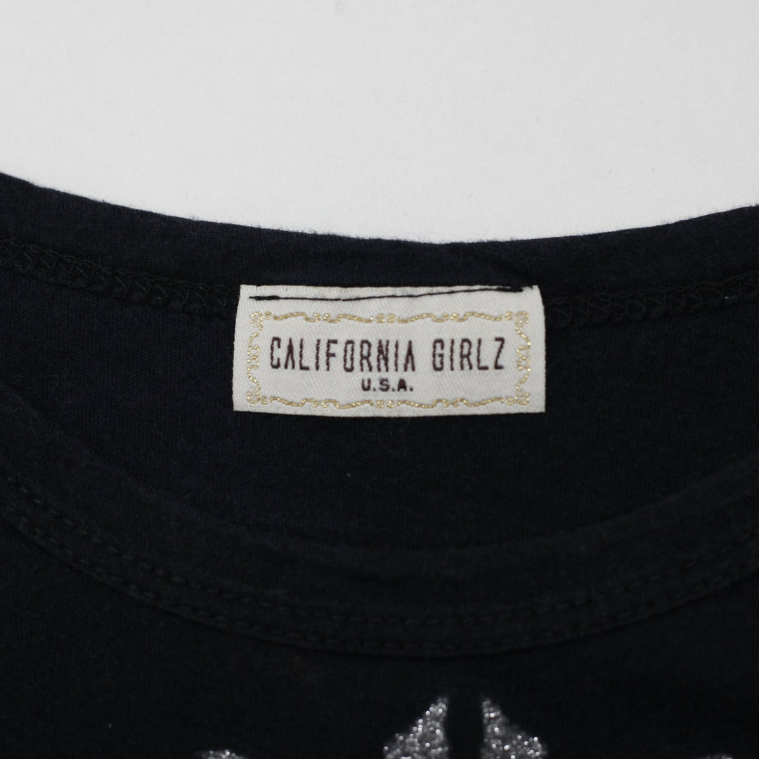 Y2K Ladies California Girlz Wings Fleur De Lis Graphic T-Shirt
