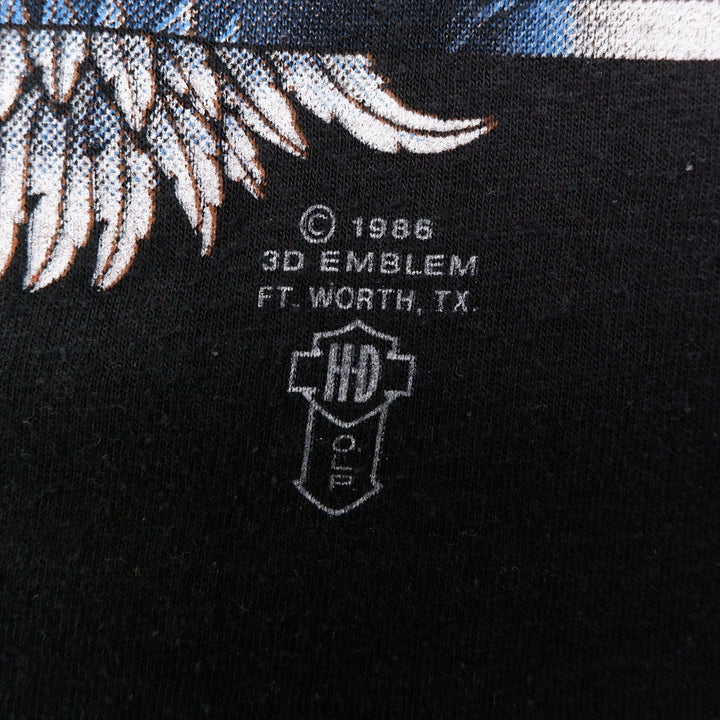 Vintage 1986 Harley Davidson 3D Emblem V Twin Tee Shirt Biker USA Single Stitch