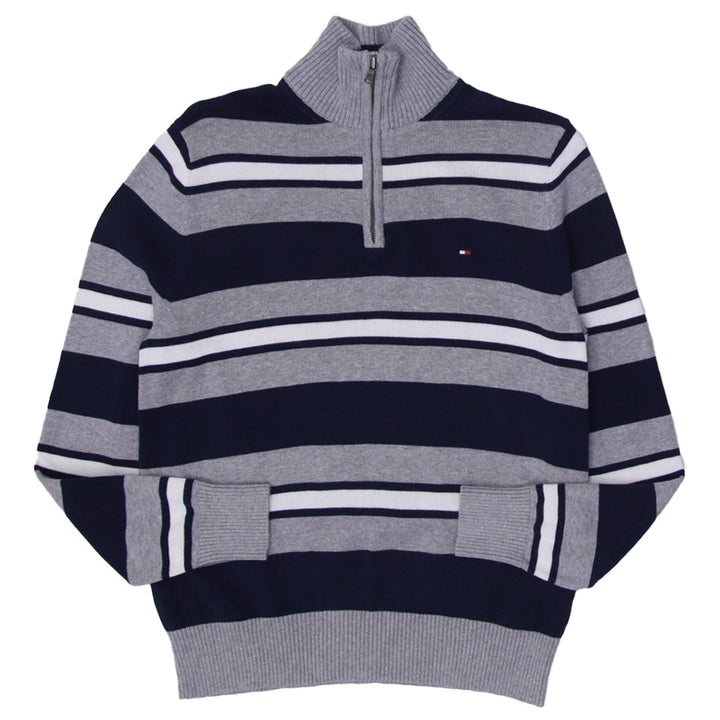 Mens Tommy Hilfiger Striped Quarter Zip Sweater