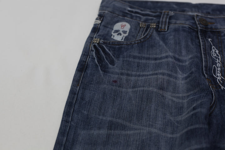 Y2K Mens Ed Hardy Skull & Dice Straight Leg Jeans
