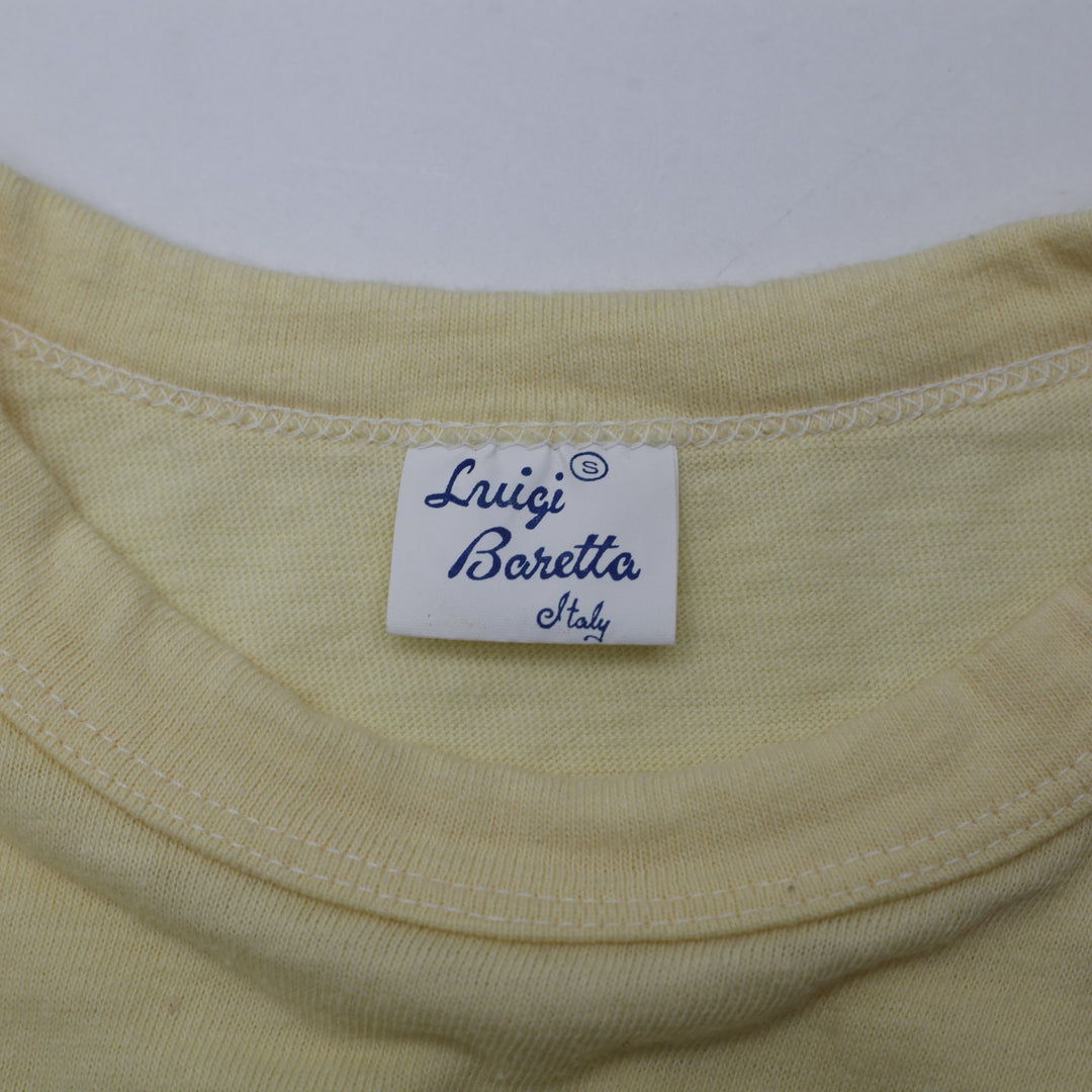 Vintage Ladies Luigi Baretta T-Shirt Yellow Graphic Print Cuban Theme