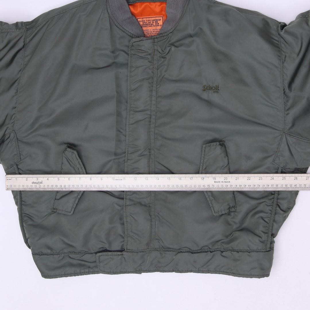 Vintage 80s-90s Schott NYC MA-1 Spec 86 Military Flight Bomber Jacket Size XL