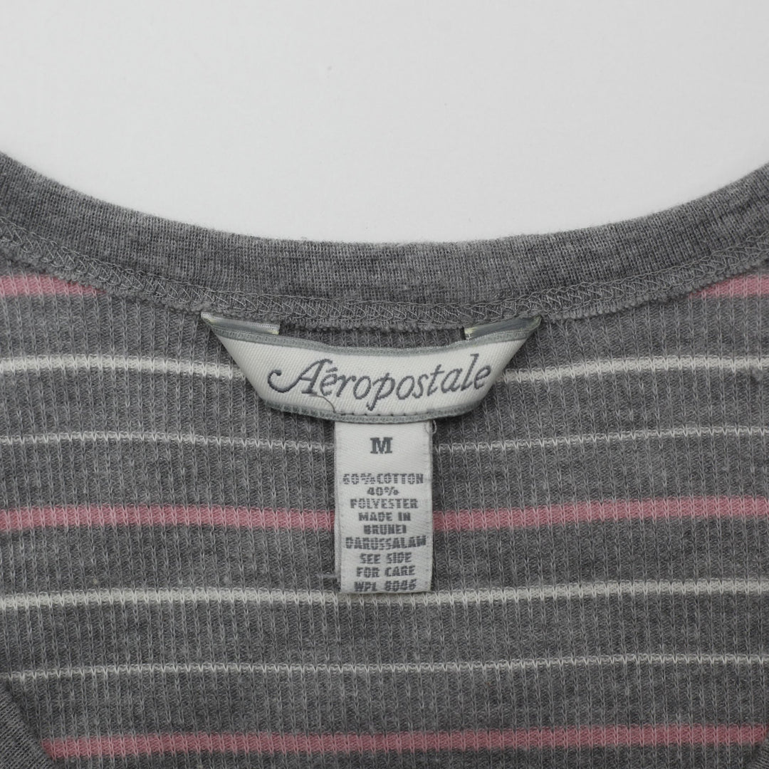 Y2K Ladies Aeropostale Striped Casual Tee Sise M