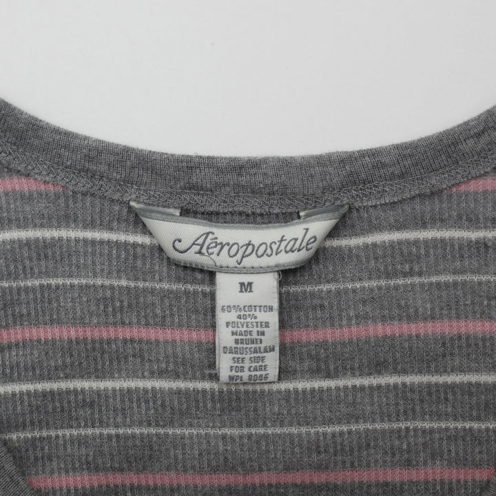 Y2K Ladies Aeropostale Striped Casual Tee Sise M