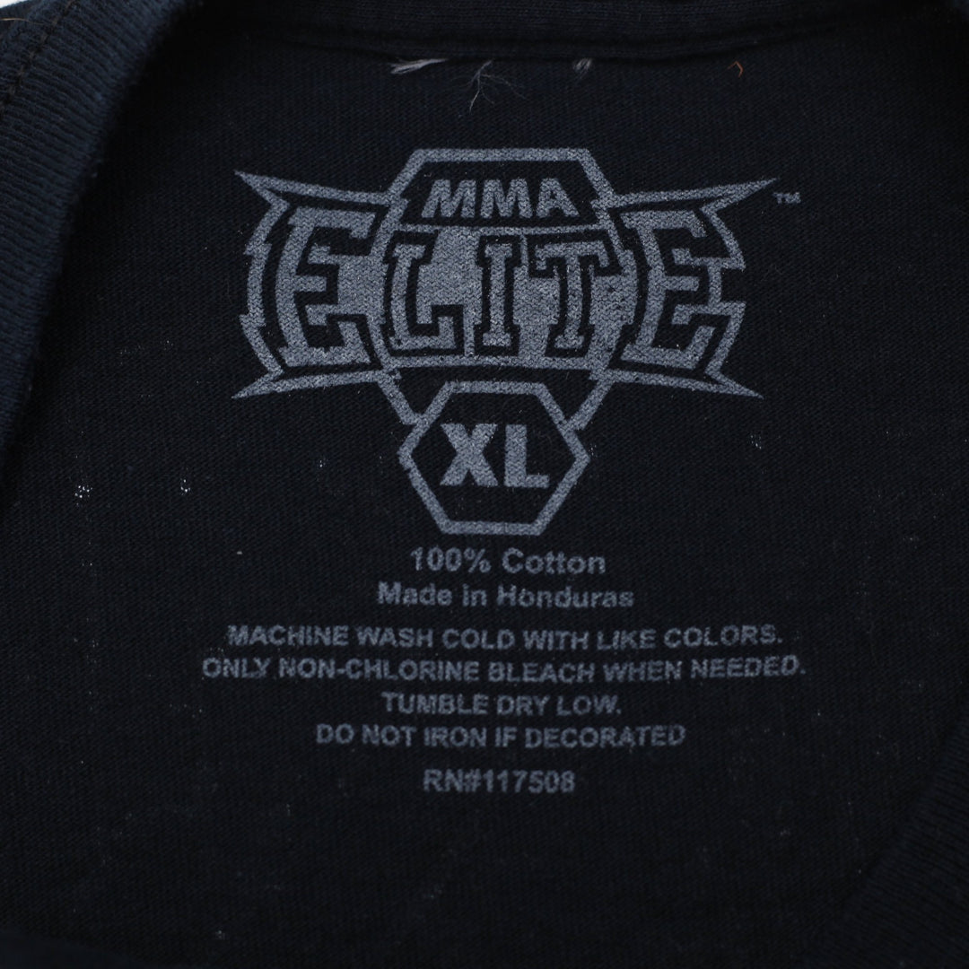 Y2k Mens MMA Elite Mall Goth Double Skull Graphic T Shirt Black Mens XL