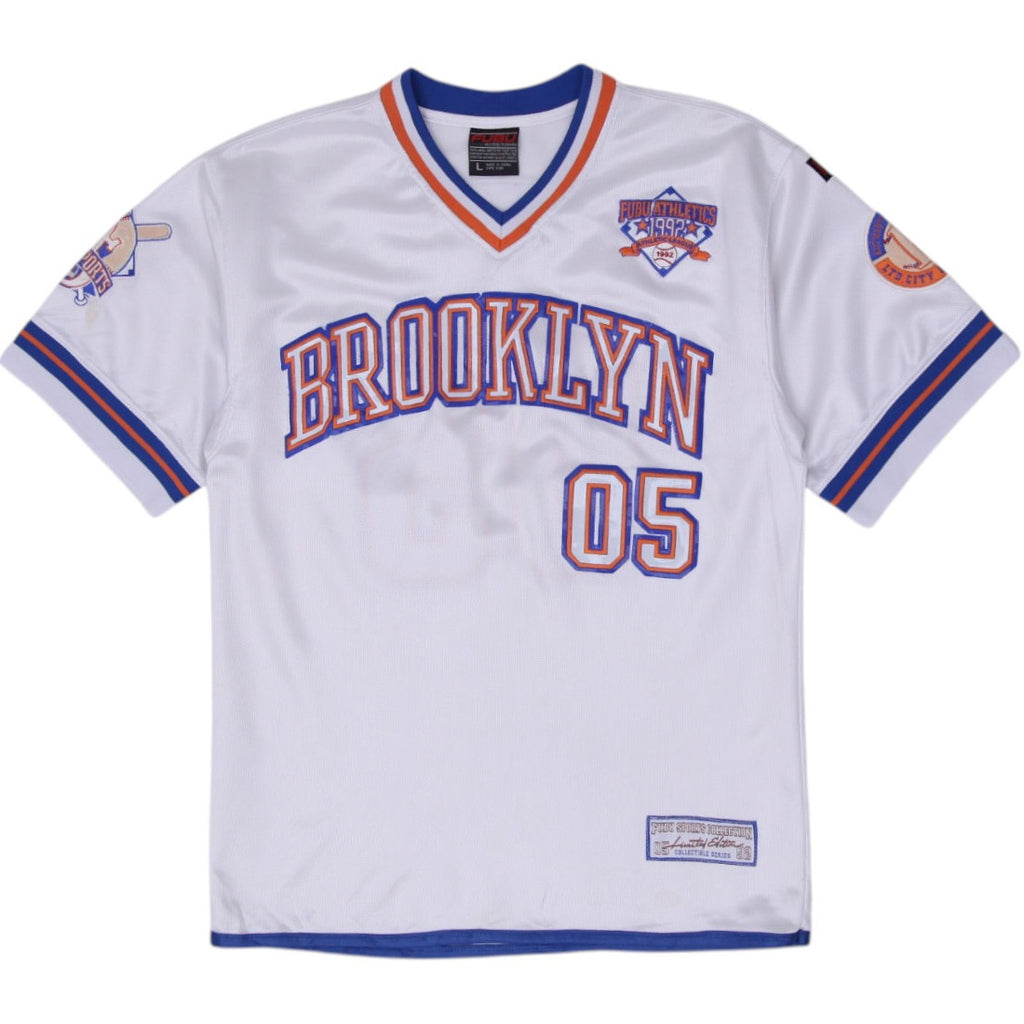 【入手困難】 FUBU BROOKLYN 05 両面刺繍ロゴ ゲームシャツ XL 51d62571-6225-4f20-aba7-