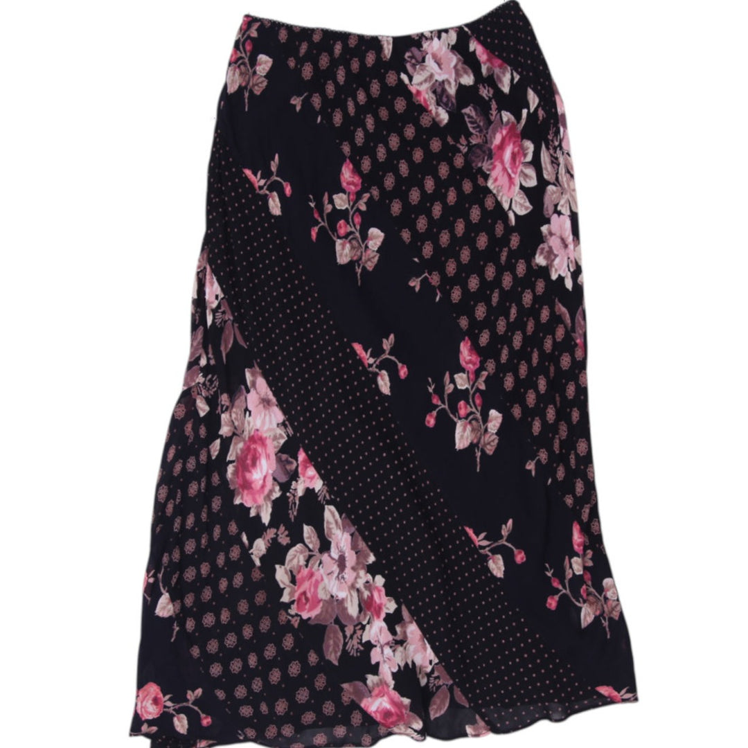 Y2K Ladies Temptation Whimsigoth Floral Patchwork Midi Skirt