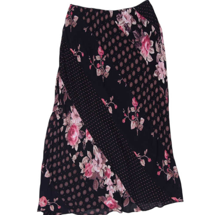 Y2K Ladies Temptation Whimsigoth Floral Patchwork Midi Skirt
