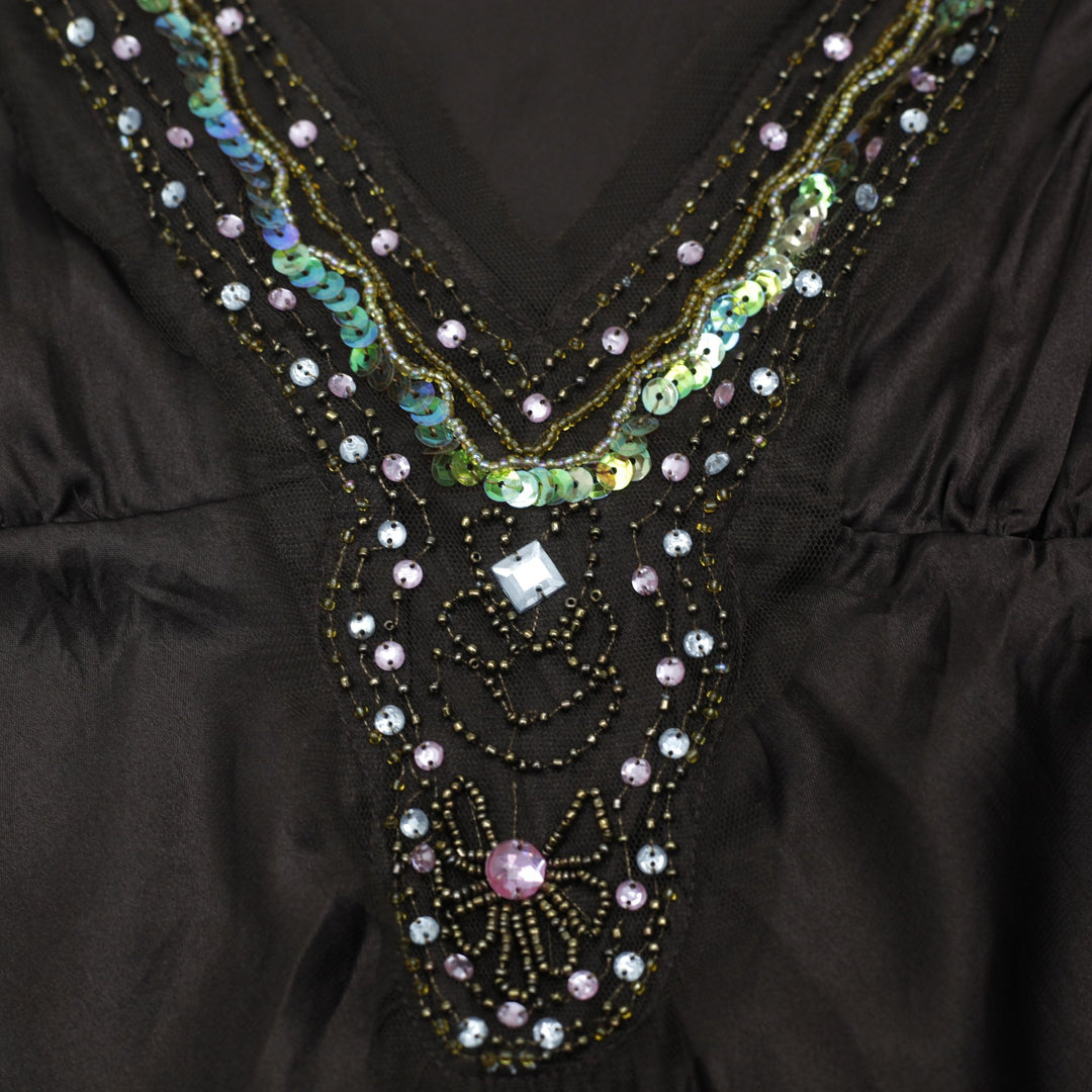 Y2K Ladies Beaded Babydoll Tank Top Size S